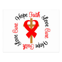 AIDS Faith Hope Love Cross Post Card