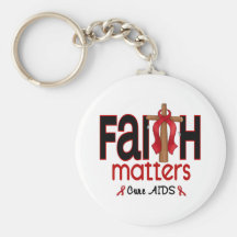 AIDS Faith Matters Cross 1 Keychain
