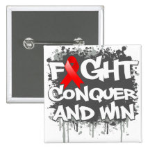 AIDS Fight Conquer and Win Pinback Buttons