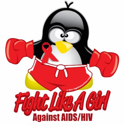 AIDS Fighting Penguin Cut Outs by fightcancertees