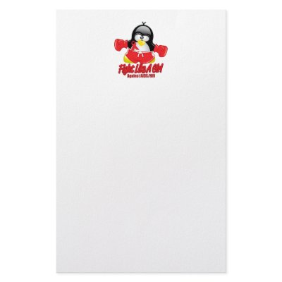 AIDS Fighting Penguin Stationery Paper by fightcancertees