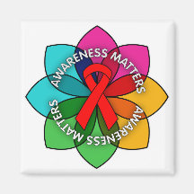 AIDS HIV Awareness Matters Petals Refrigerator Magnets