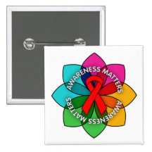 AIDS HIV Awareness Matters Petals Pins