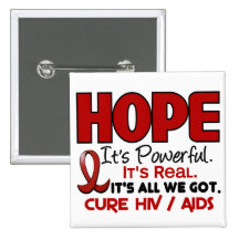 AIDS HIV HOPE 1 PINBACK BUTTONS