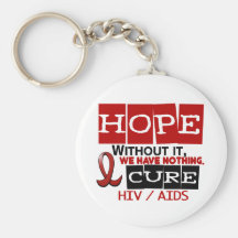 AIDS HIV HOPE 2 KEYCHAINS