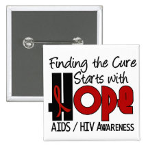 AIDS HIV HOPE 4 BUTTON