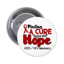 AIDS HIV HOPE 5 BUTTON