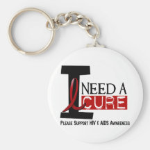 AIDS / HIV I NEED A CURE 1 KEY CHAINS