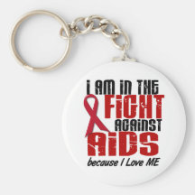 AIDS HIV In The Fight 1 Me Keychain