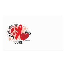 AIDS/HIV Peace Love Cure Business Card Templates