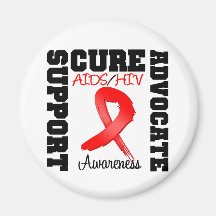 AIDS HIV Support Advocate Cure Refrigerator Magnet