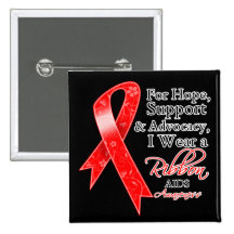 AIDS HIV Support Hope Awareness Pinback Buttons