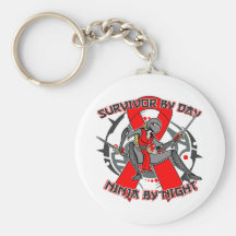 AIDS HIV Survivor By Day Ninja By Night Keychains