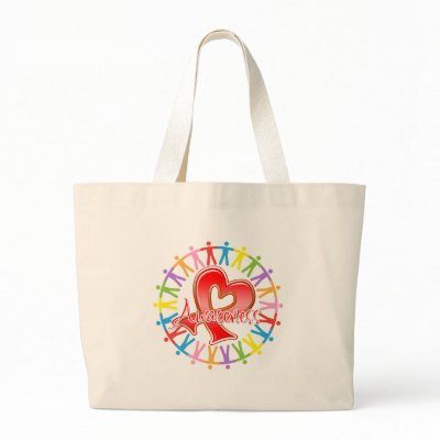 AIDS HIV Unite in Awareness Canvas Bag by giftsforawareness