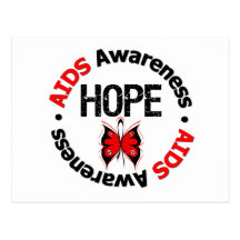 AIDS Hope Grunge Butterfly Post Card