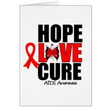 AIDS Hope Love Cure Greeting Cards