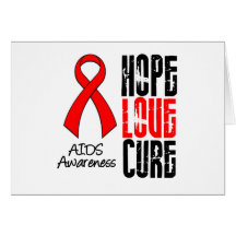 AIDS Hope Love Cure Ribbon Cards