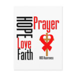 AIDS Hope Love Faith Prayer Cross Postcard