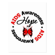 AIDS Hope Scripted Butterfly Postcard