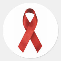 aids-ribbon round stickers