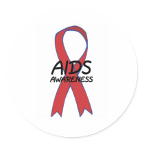Aids Ribbon Round Sticker
