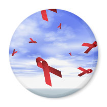 Aids Ribbons Floating in the Sky Refrigerator Magnets