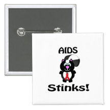AIDS Stinks Skunk Awareness Design Buttons