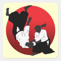 Aikido 正方形シール・ステッカー