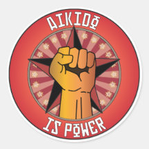 Aikido Is Power Round Stickers