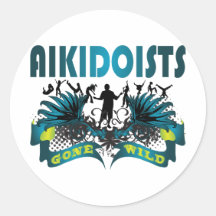 Aikidoists Gone Wild Round Stickers