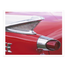 Ailerons vintages et photo classique de voiture de carte postale