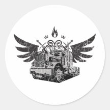Ailes de camionneur autocollant rond