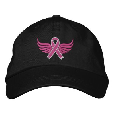 Ailes roses de ruban de cancer du sein casquette brodée