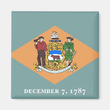 Aimant avec le drapeau de l'état du Delaware - Eta