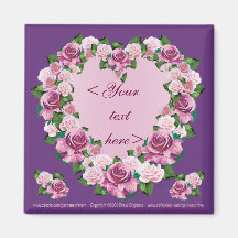 AIMANT CARRÉ FAIT SUR COMMANDE DE COEUR ROSE
