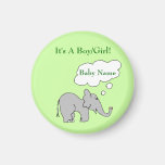 Aimant de faire-part de naissance d'éléphant