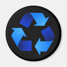 Aimant de réutilisation bleu de symbole
