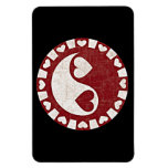 Aimant de ROUGE de COEURS de YIN YANG Magnet En Vinyle