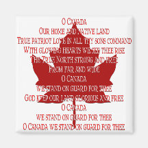 Aimant d'hymne du Canada d'aimant de réfrigérateur