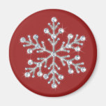 Aimant en cristal de flocon de neige (rouge)