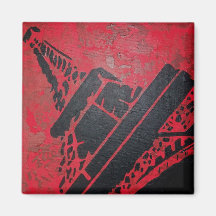 aimant magnet paris tour eiffel noir rouge moderne