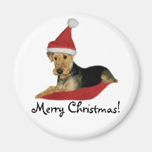 Aimant Noël « Airedale terrier "