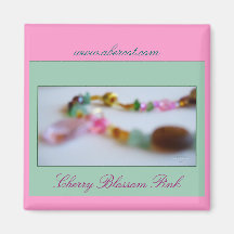 Aimant perlé de collier de rose de fleurs de ceris