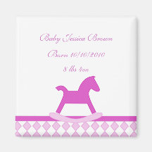 Aimant rose de bébé de cheval de basculage nouvel