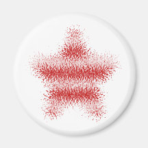Aimant (rouge et blanc) rayé d'étoile déformé par 