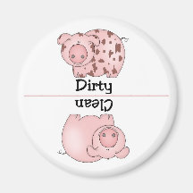 Aimant sale propre de lave-vaisselle de porc