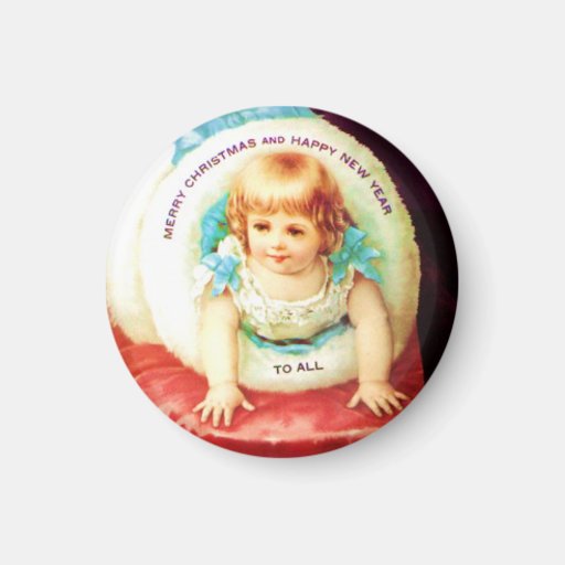 Aimant vintage de Noël de bébé