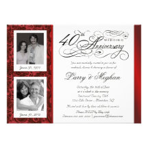 Aimez les quarantième invitations d'anniversaire -