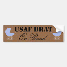 Air Force Brat On Board Blue Buggy Bumper Stickers