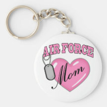 Air Force Mom Heart N Dog Tag Keychain